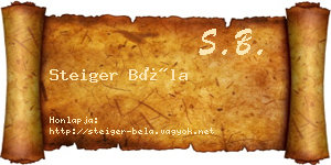 Steiger Béla névjegykártya