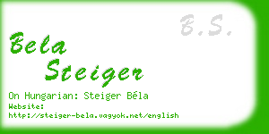 bela steiger business card